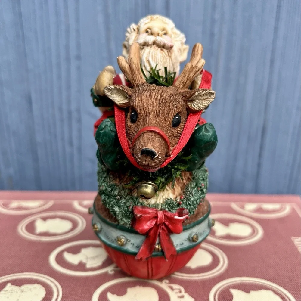 Midwest Importers Roly Poly Elf Riding a Reindeer 4.5